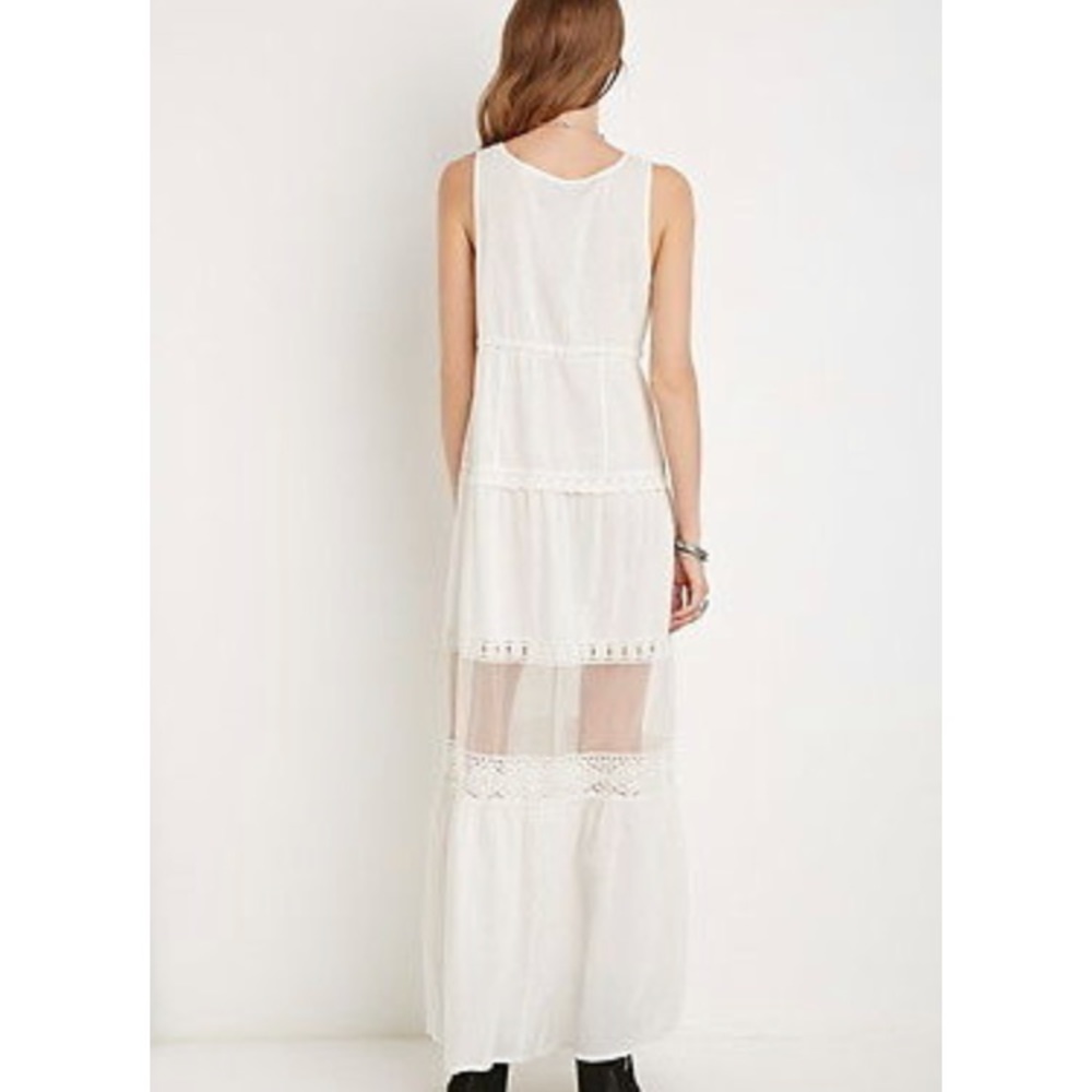 Sheer Maxi Dress with front button detail - Picture 2 of 5